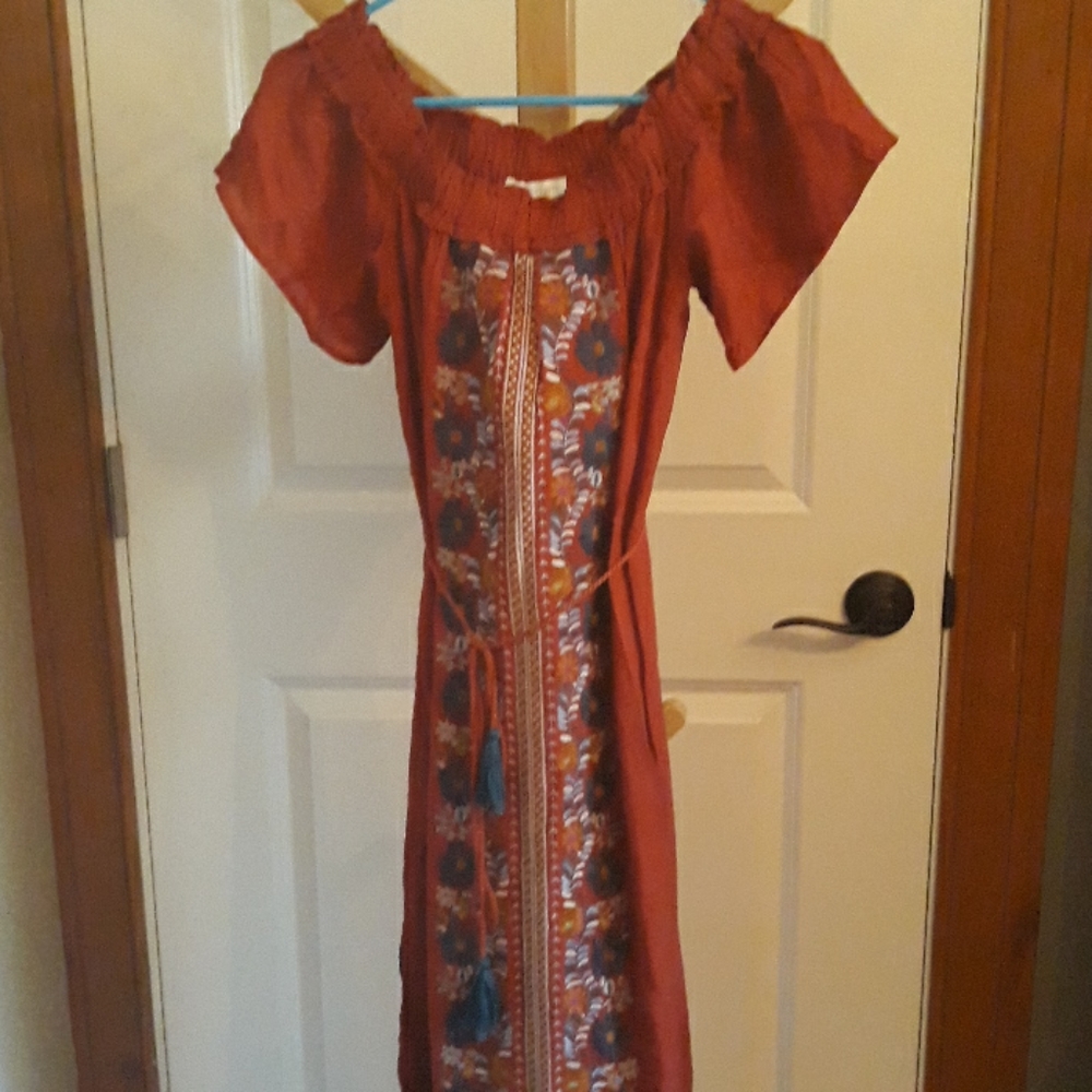 FSL Apparel Embroidered Boho dress/ cover up